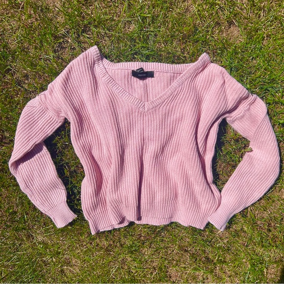 Soft Pink V-Neck Sweater - Picture 1 of 2